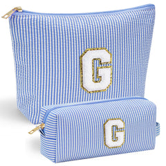 YOOLIFE personalized makeup bag front stitch chenille letter for a chic gift