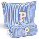 YOOLIFE Preppy Makeup Bag front view for on-the-go organizing