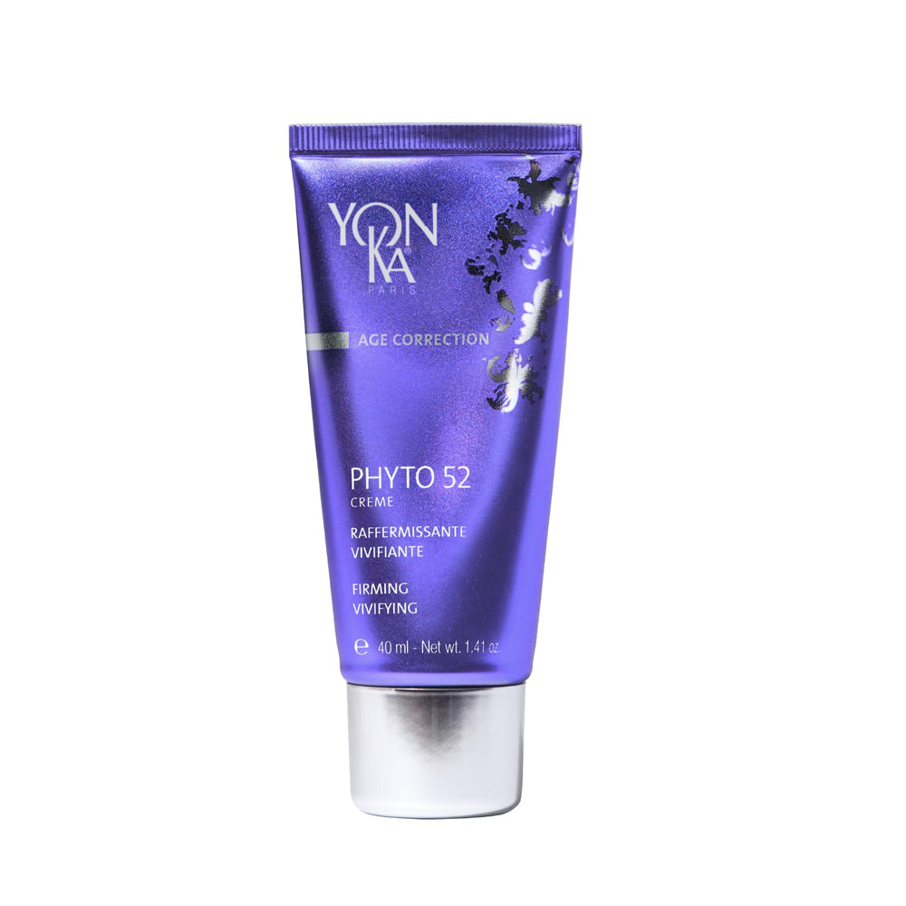 Yon-Ka Phyto 52 night creme bottle closeup showcases firming night treatment for radiant skin.