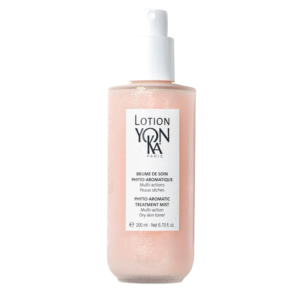 Yon-Ka PS Lotion Toner Mist bottle shows an alcohol-free hydrating formula for sensitive skin.