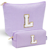 YOOLIFE makeup bag with chenille initial front offers personalized gift-ready style.