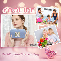 YOOLIFE front view of compact makeup bag for travel