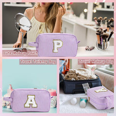 YOOLIFE pink initial makeup bag offers portable everyday carry