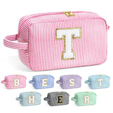 YOOLIFE initial pink makeup bag with personalized touch for organized travel