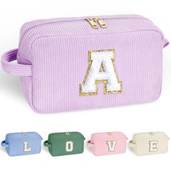 YOOLIFE Purple travel makeup bag front view shows compact organizer for daily cosmetics