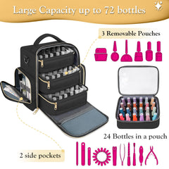 YOREPEK Nail Polish Organizer side pocket illustrates tool storage