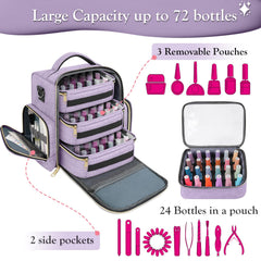 YOREPEK nail polish organizer side pockets for brushes and cuticle tools