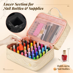 YOREPEK nail-polish-organizer-top-layer-divider demonstrates flexible space for lamps.