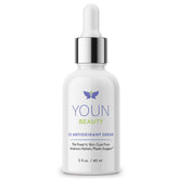 YOUN Beauty 20% Vitamin C serum bottle offers antioxidant protection and brightening potential.