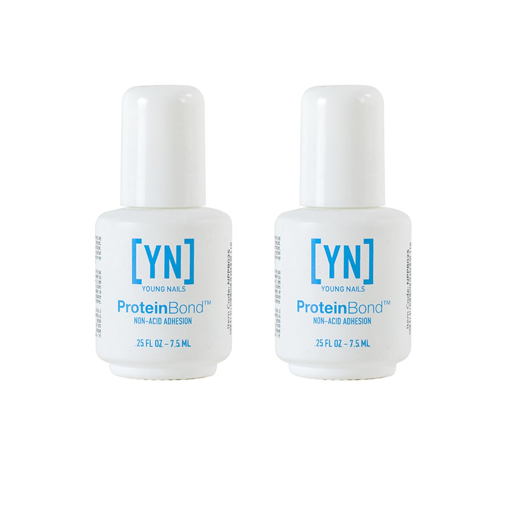 Young Nails Nail Protein Bond bottle closeup showcasing non-acidic adhesion for keratin bonding
