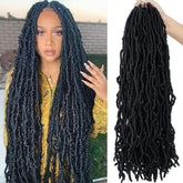 Youngther faux locs crochet hair 24-inch bundle shows lightweight, breathable texture for daily wear.