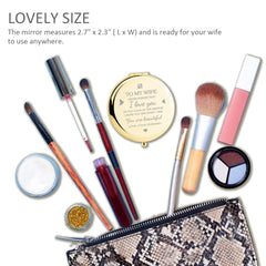 Yountown gold compact mirror close-up engraving shows premium craftsmanship
