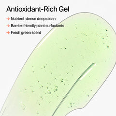 Youth To The People superfood cleanser label close-up with kale and green tea imagery