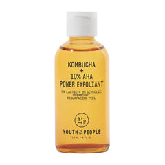 Youth To The People Kombucha 10% AHA toner bottle on counter for nightly routine