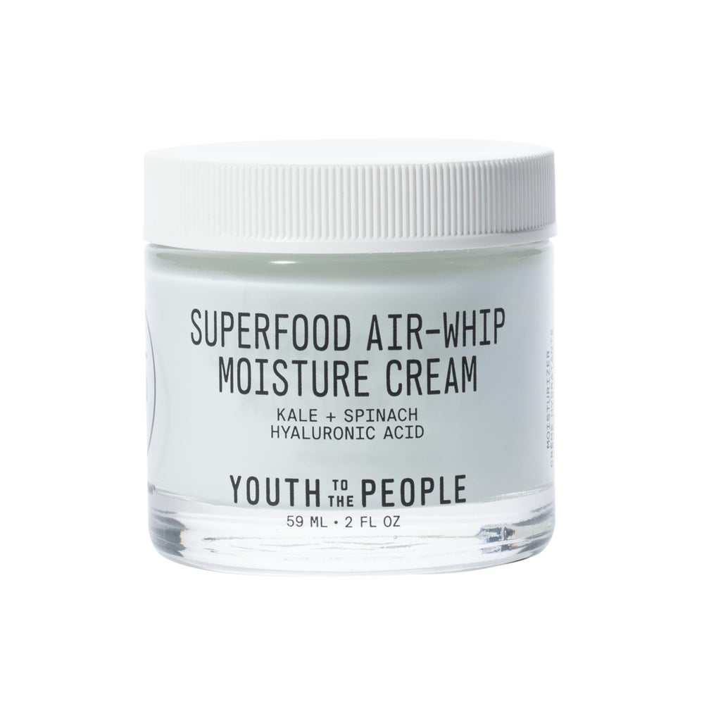Youth To The People superfood air-whip cream jar closeup highlighting rich hydration.