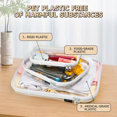 YQBRAO clear case drawer storage demonstrates dust free organization.