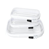 YQBRAO 3-pack clear hard shell case top view for easy organization on the go