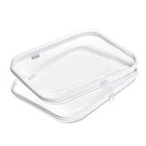 YQBRAO clear hard-shell zipper case front view for easy, dust-free organization
