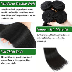 Ysivonu 20-inch straight bundle with smooth, glossy finish