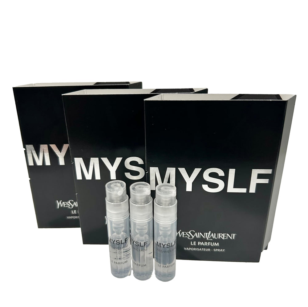 YSL Myslf Le Parfum sample set: three vials for on-the-go testing.