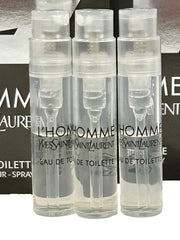 YSL sample perfume three vials for testing before purchase.