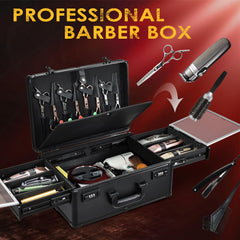 Yueieoun barber case clear lids protect tools while displaying clippers for quick access.