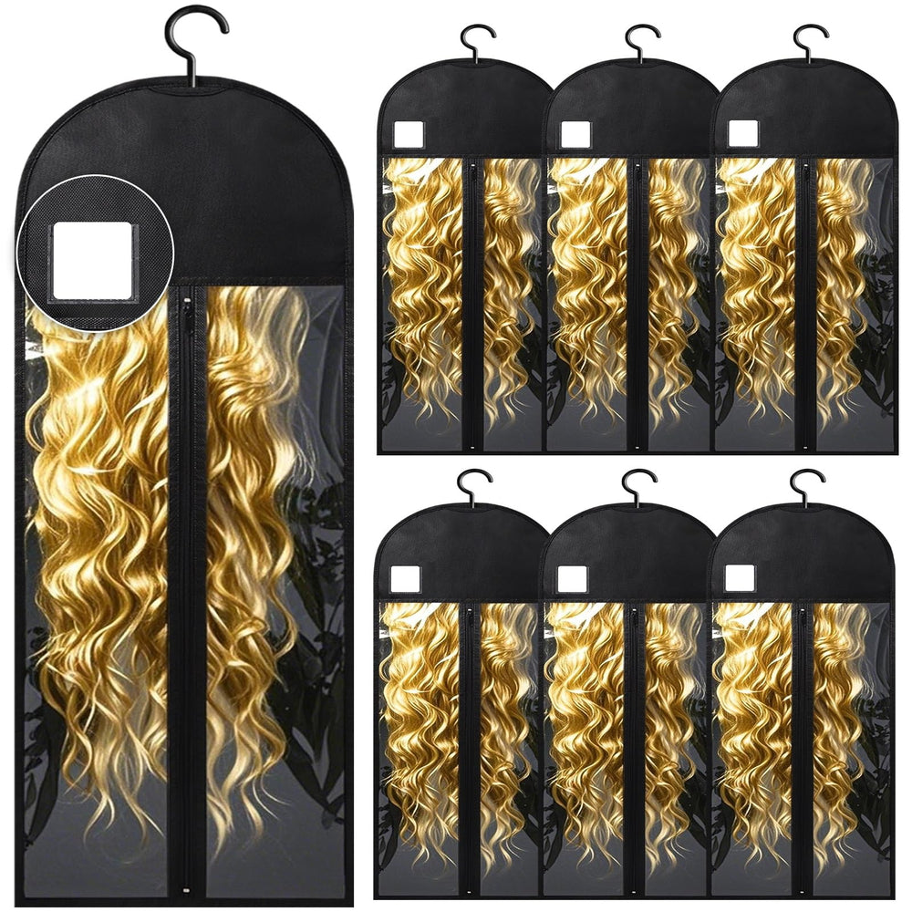 Yujiash wig storage bag with built-in hanger keeps wigs organized and tangle-free.