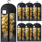 Yujiash wig storage bag with built-in hanger keeps wigs organized and tangle-free.