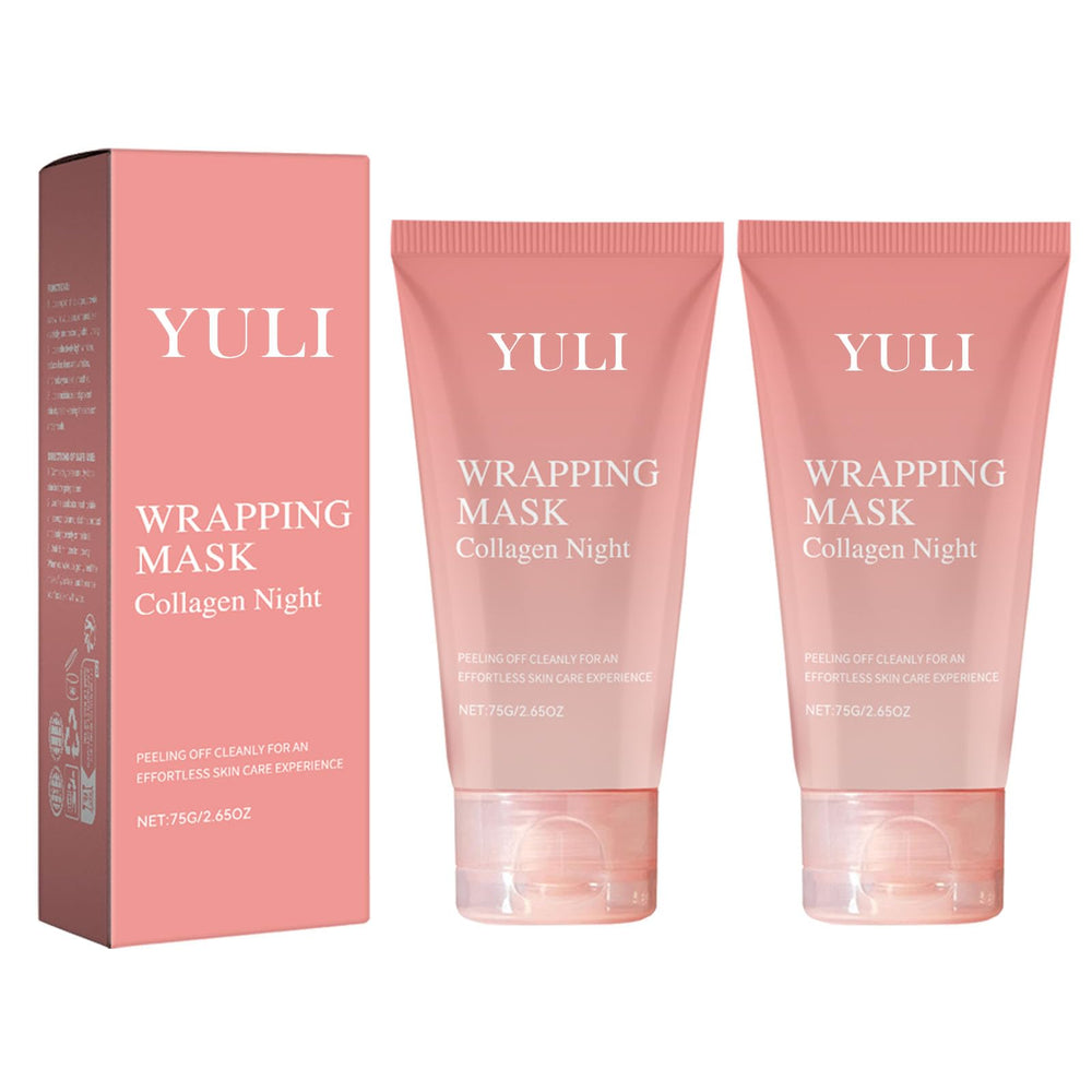 YULI collagen night mask jar closeup highlighting rich formula for overnight care