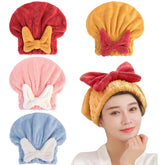 YUMINGUHC hair-drying-cap close-up; ultra-soft microfiber for quick drying