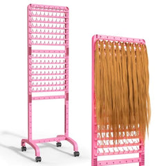 Yumkfoi adjustable braiding rack with 280 pegs keeps hair projects organized.