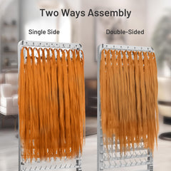 Yumkfoi two-sided hair rack setup offering dual workspace efficiency