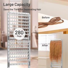 Yumkfoi wheeled braiding hair rack with mobility and brakes for stability