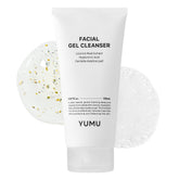 YUMU Licorice Deep Pore Cleanser bottle close-up; hydrating gel for gentle cleansing