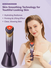 Yuonry 6-in-1 microcurrent device with gold-plated head delivering gentle facial lift.