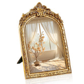 YUSONG vintage makeup mirror 8-inch front view enhances vanity with classic charm for everyday makeup.