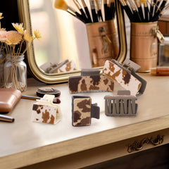 Yussti cowhide pattern design clip adds unique texture to hairstyles
