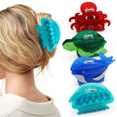 Yussti sea animals jellyfish hair clip adds secure shine for beach-ready hairstyles.
