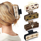 Yussti cowhide-design western leather hair clip for secure all-day hold