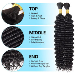YUTU natural black 12A deep-wave texture blends with natural hair.