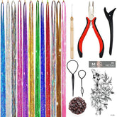 YUUYEE hair tinsel kit packaging shows vibrant color options for party styling.
