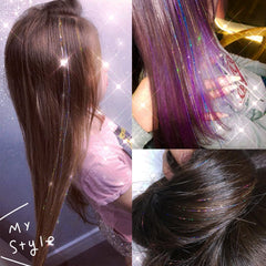 YUUYEE hair tinsel kit 230 strands per color for long-lasting sparkle.