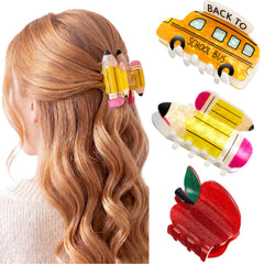 Yuxung pencil hair clip front view with secure grip and playful style