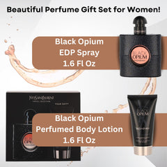 YSL Black Opium EDP angled shot highlights rich coffee notes.
