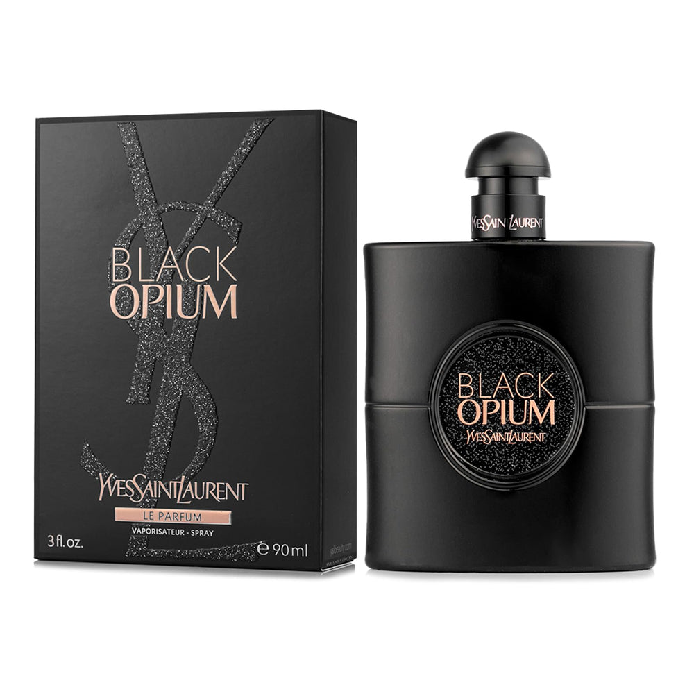 Yves Saint Laurent Black Opium Le Parfum bottle front for confident evening wear.
