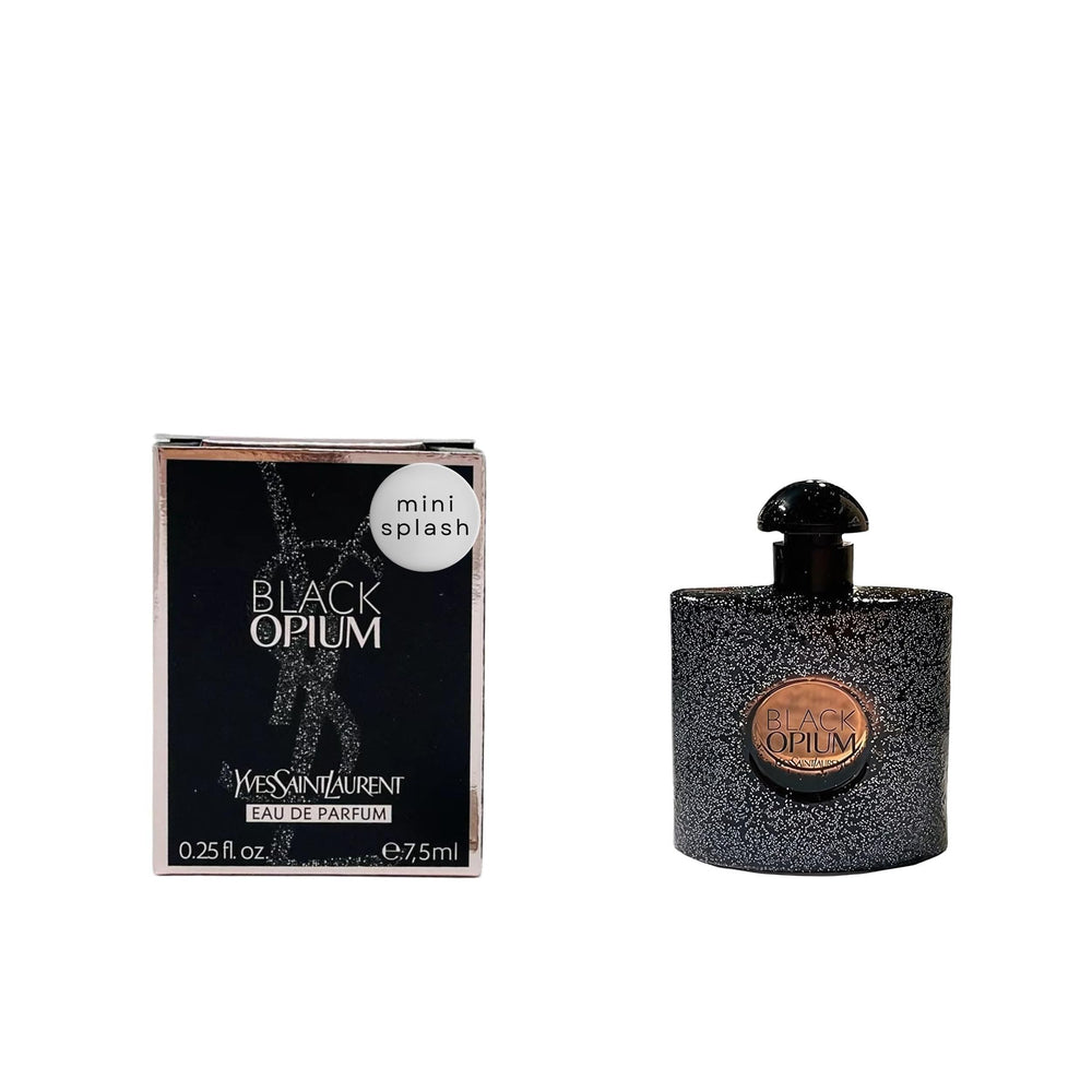 YSL Black Opium mini EDP bottle close-up for everyday fragrance on the go.
