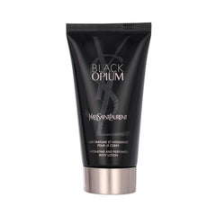 Yves Saint Laurent Black Opium shimmering moisture fluid bottle with subtle iridescent glow on skin