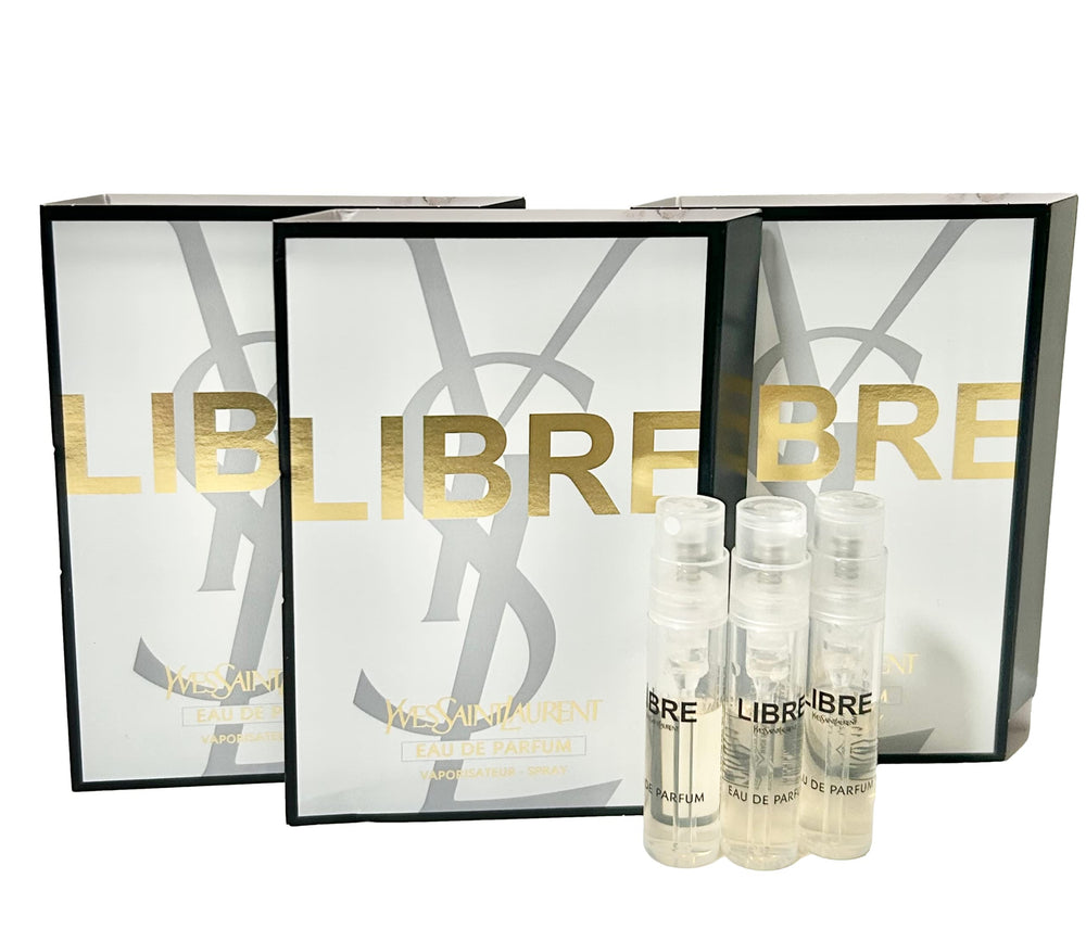 Yves Saint Laurent Libre sample bottle—compact travel-size perfume for on-the-go testing.