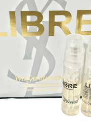 Yves Saint Laurent Libre sample application closeup—easy spray for quick scent checks.
