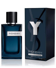 Yves Saint Laurent Y Intense spray application reveals a vibrant juniper opening for daily confidence.